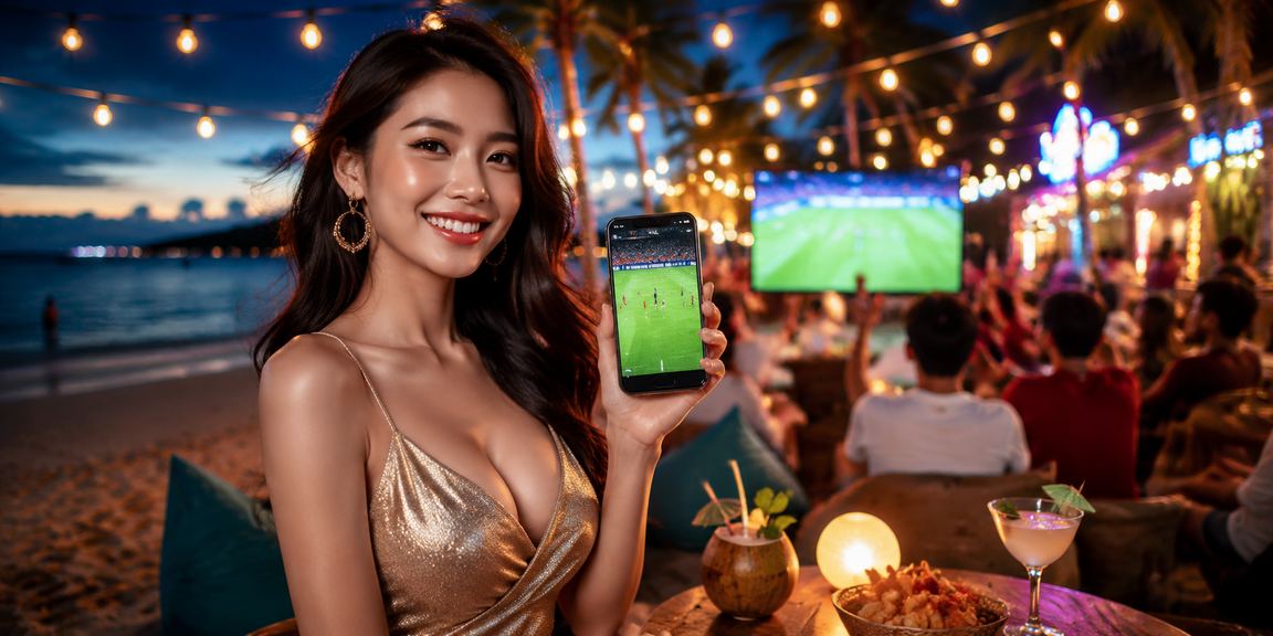 Người dùng tại bãi biển Phú Quốc truy cập trò chơi trực tuyến trên điện thoại